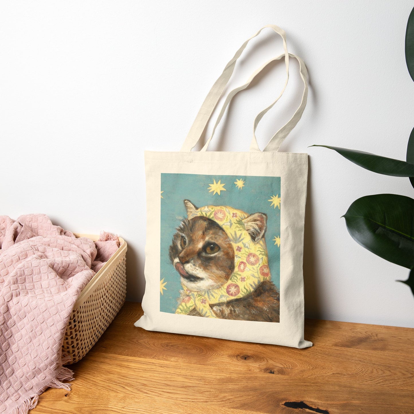 ‘Stylish Kitty’ Cotton Tote