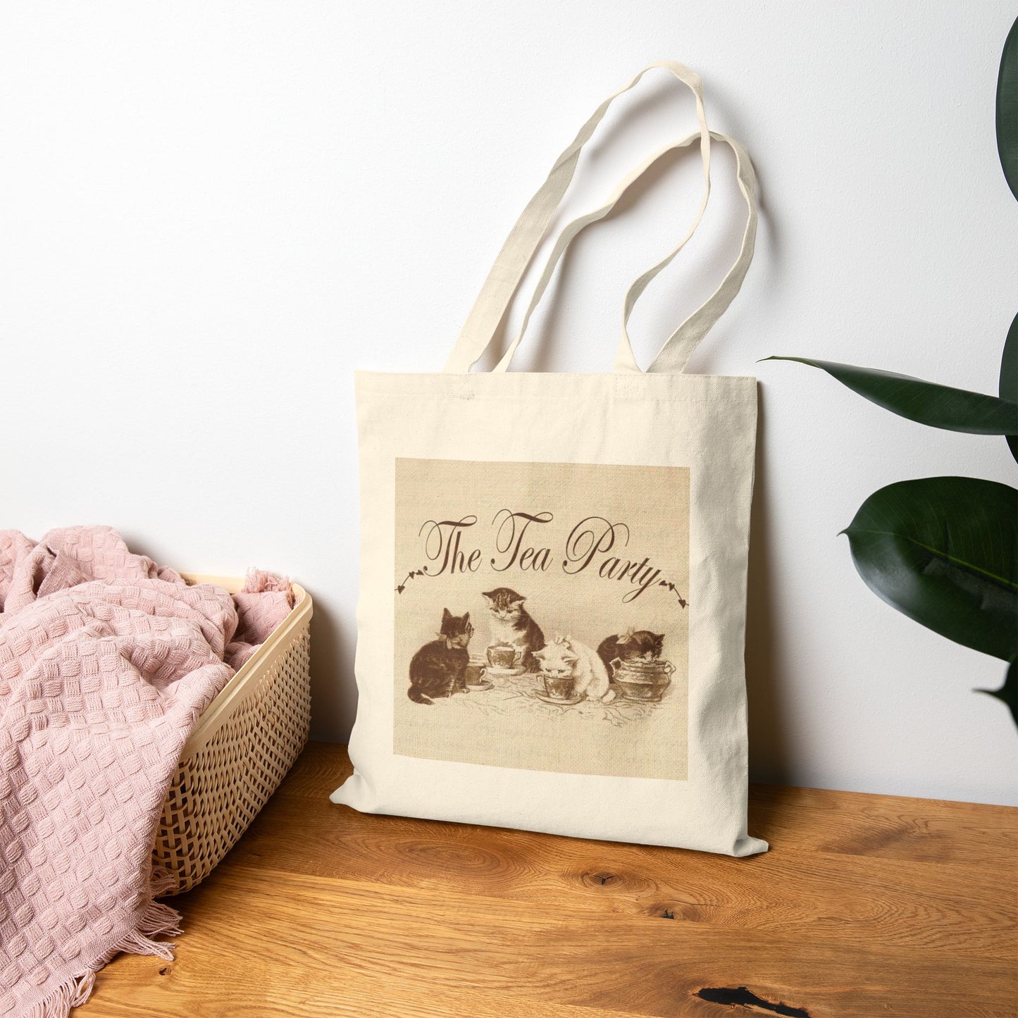 ‘The Tea Party’ Kitty Cotton Tote