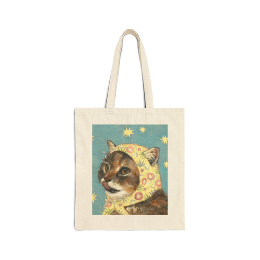 ‘Stylish Kitty’ Cotton Tote