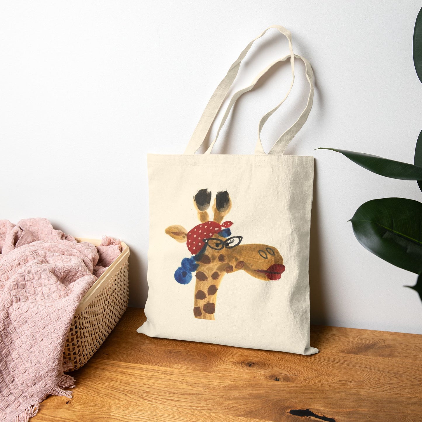 ‘Funky Giraffe’ Cotton Tote